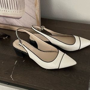 The Charter Club Sling back Black and white 2in block heels.